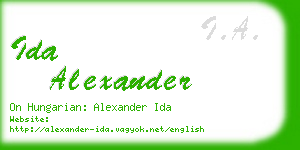 ida alexander business card